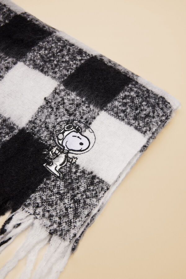 Womensecret Bufanda cuadros Snoopy mohair kaki