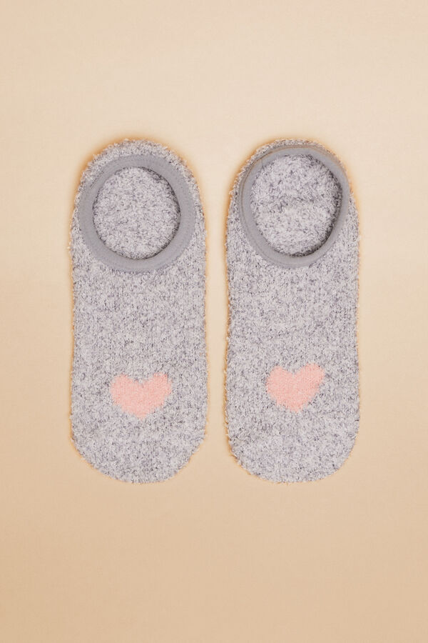 Womensecret Calcetines invisibles corazón gris gris