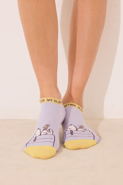 Womensecret Pack de 3 calcetines short de Snoopy estampado