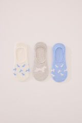 Womensecret Pack de 3 calcetines invisibles con estampado de perro estampado