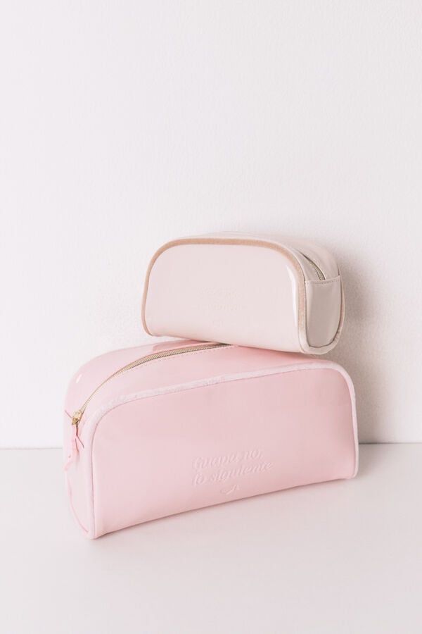 Women'secret Neceser pequeño charol blanca rosa