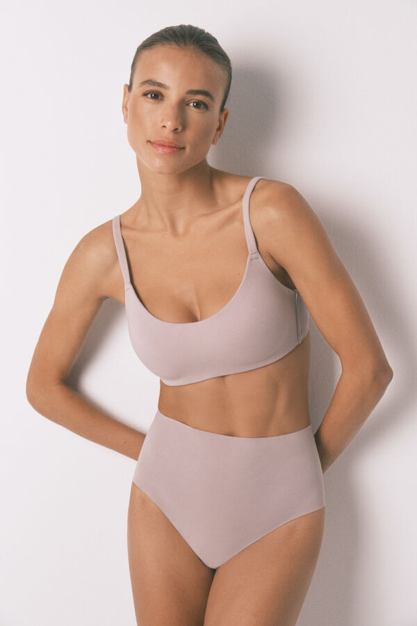 Women'secret Top brasier de algodón beige nude