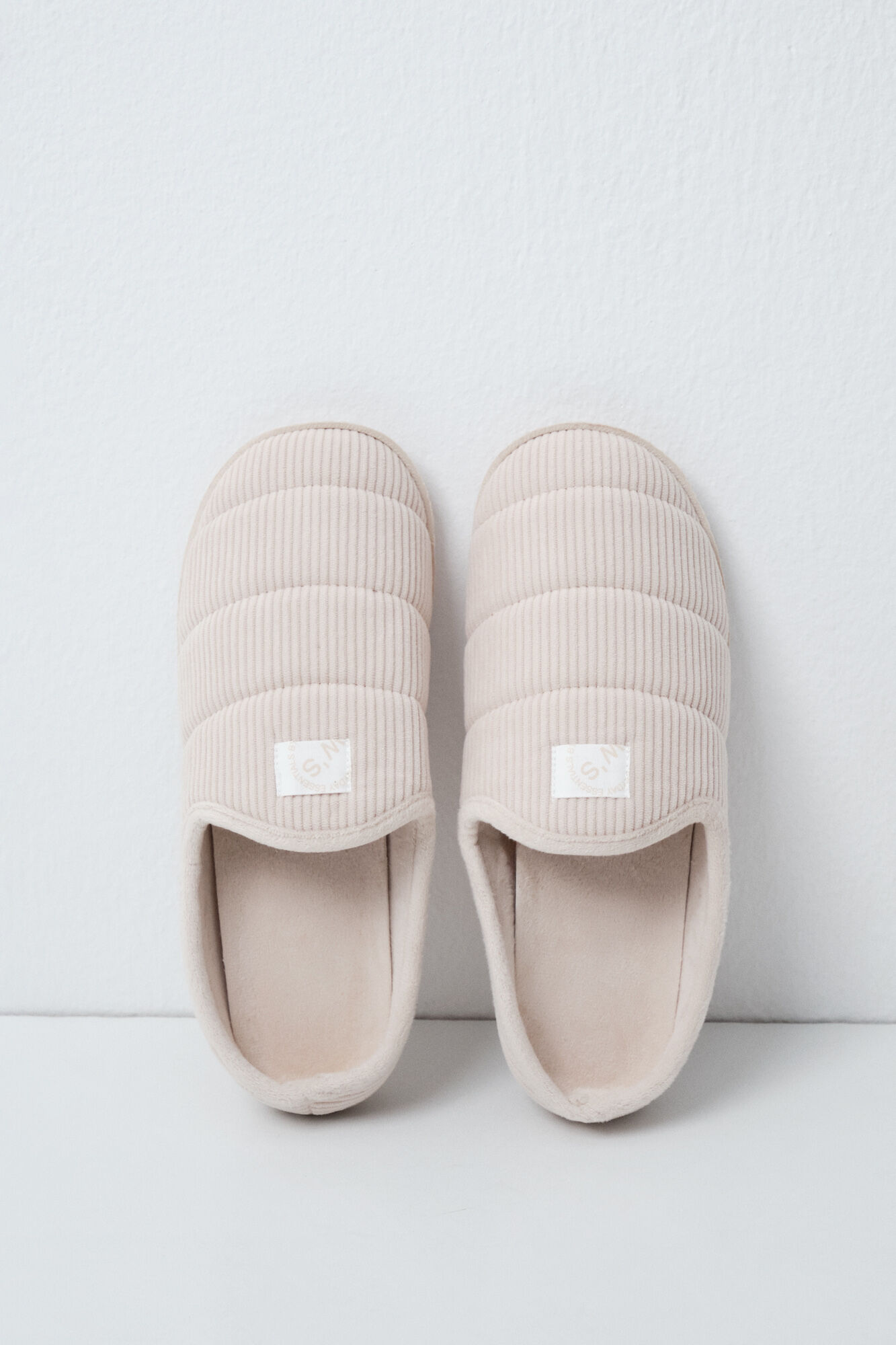Women'secret Zapatillas de casa de suela acolchada beige