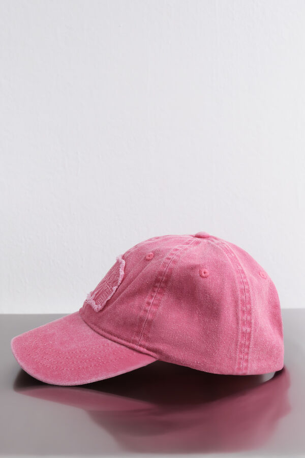 HI&BYE Gorra de algodón rosa con logo bordado rosa