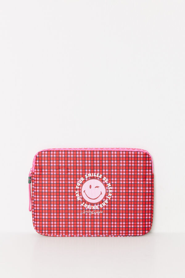 Womensecret Funda laptop neopreno cuadros Smiley estampado