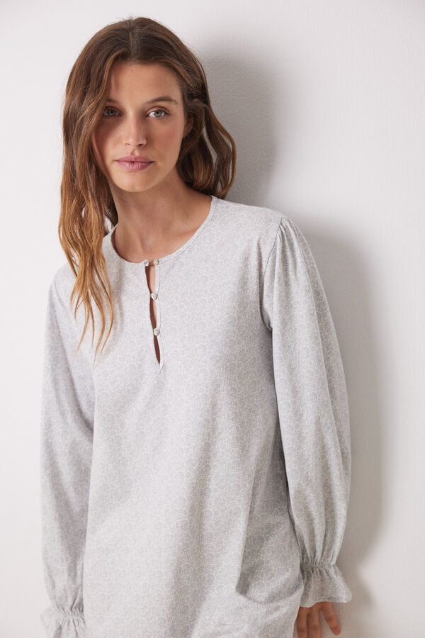 Womensecret Camisón corto 100% algodón paisley blanco