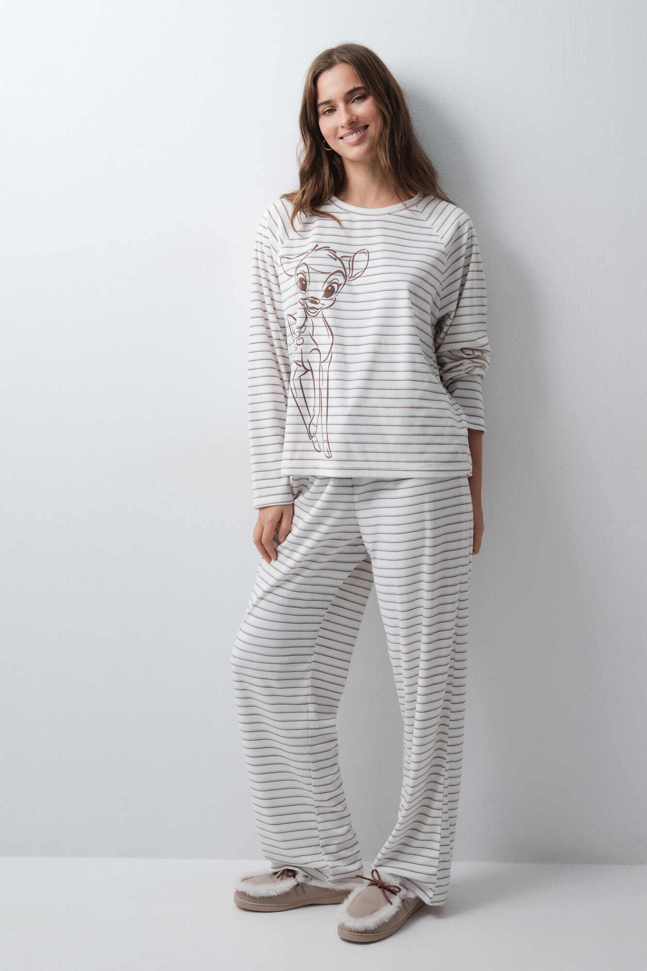 Women'secret Pijama larga Bambi polar suave