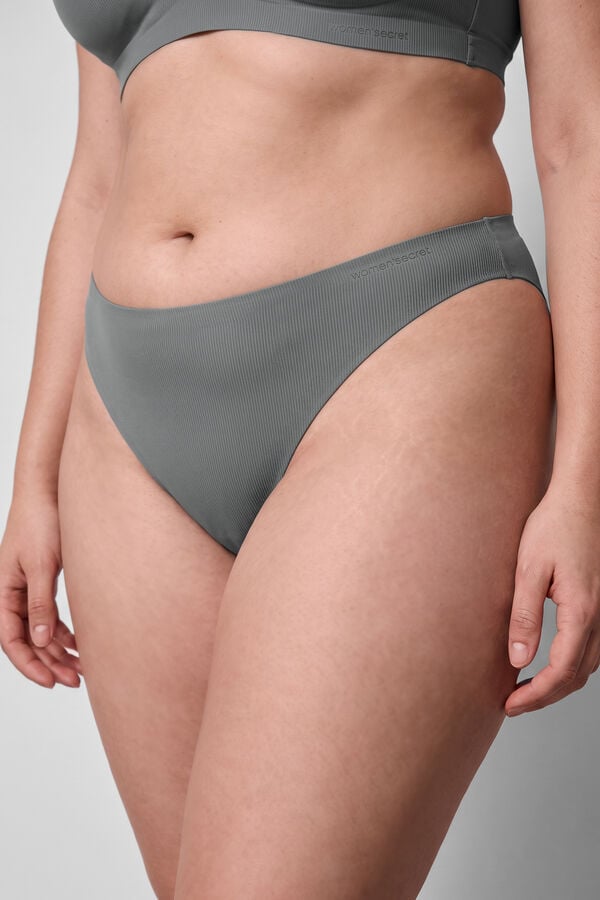 Women'secret Panty brasile&ntilde;o de microfibra y tul verde verde