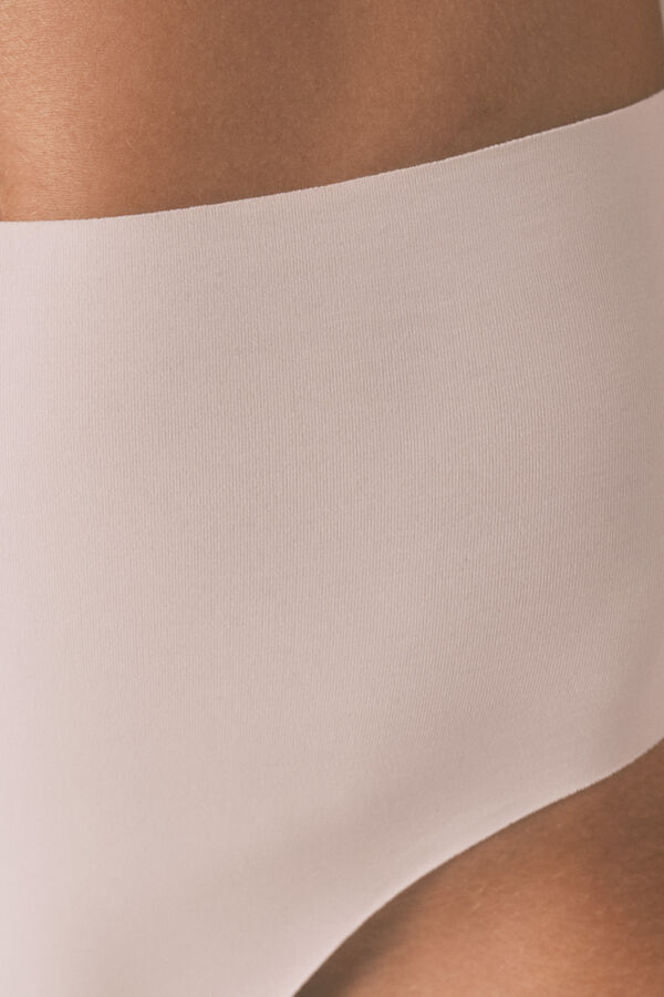 Women'secret Panty de algod&oacute;n beige de cintura alta nude