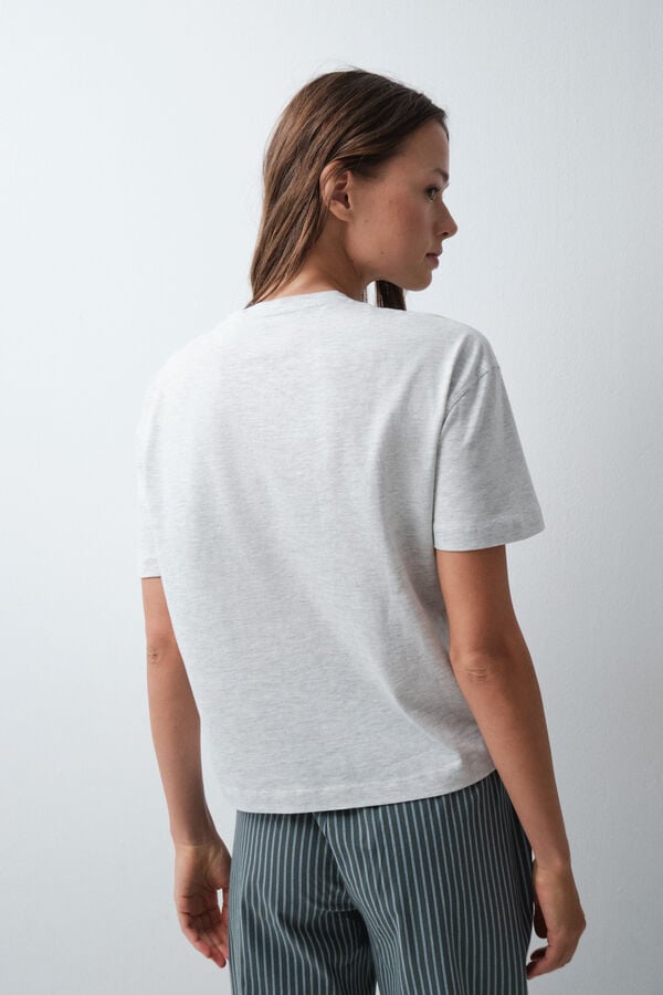 Women'secret Playera de algod&oacute;n gris gris