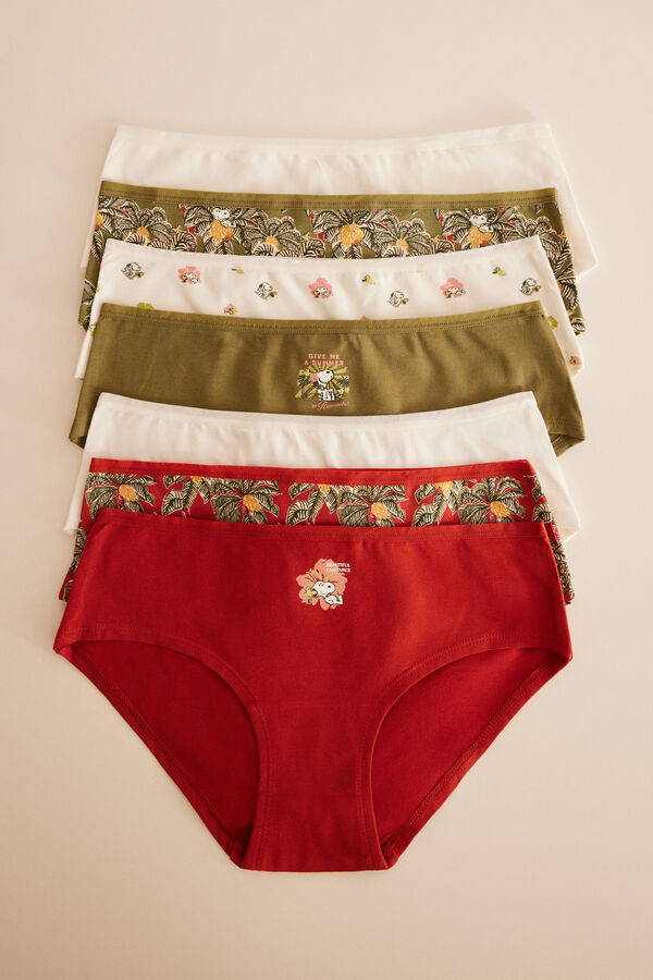 Womensecret Pack 7 panties culotte algodón Snoopy estampado