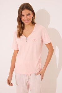 Womensecret Pijama capri 100% algodón rayas naranja naranja