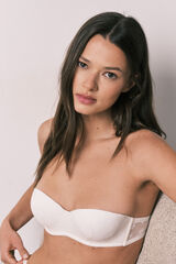 Women'secret Brasier sin tirantes con relleno de encaje blanco marfil