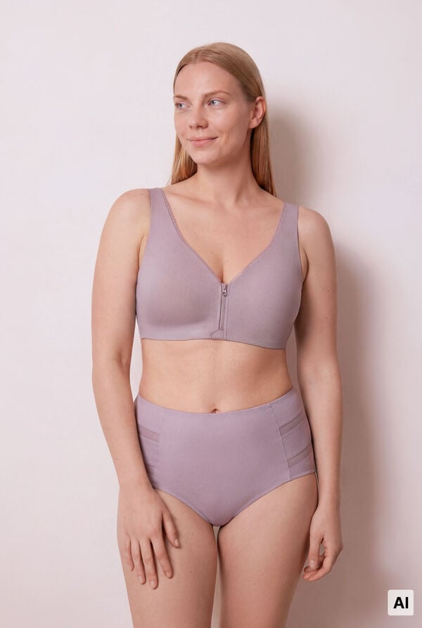 Women'secret Panty moldeadora de tiro alto deportiva lila morado/lila