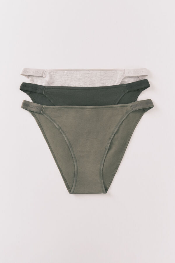 Women'secret Pack de 3 panties clásica con logo blanco blanco