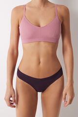 Women'secret Tanga confort frunce morado morado/lila