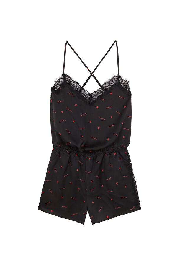 Womensecret Jumper satén negro estampado  negro