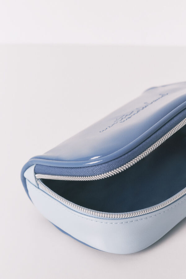 Women'secret Pequeño neceser de piel azul azul