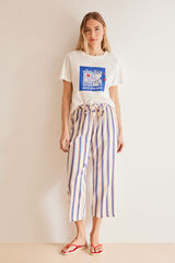Womensecret Pantalones 100% algodón allover rayas estampado