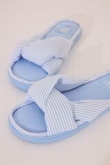 Womensecret Pantuflas para casa de seersucker azules azul