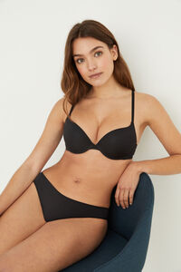 Womensecret Panty clásico invisible de microfibra negro