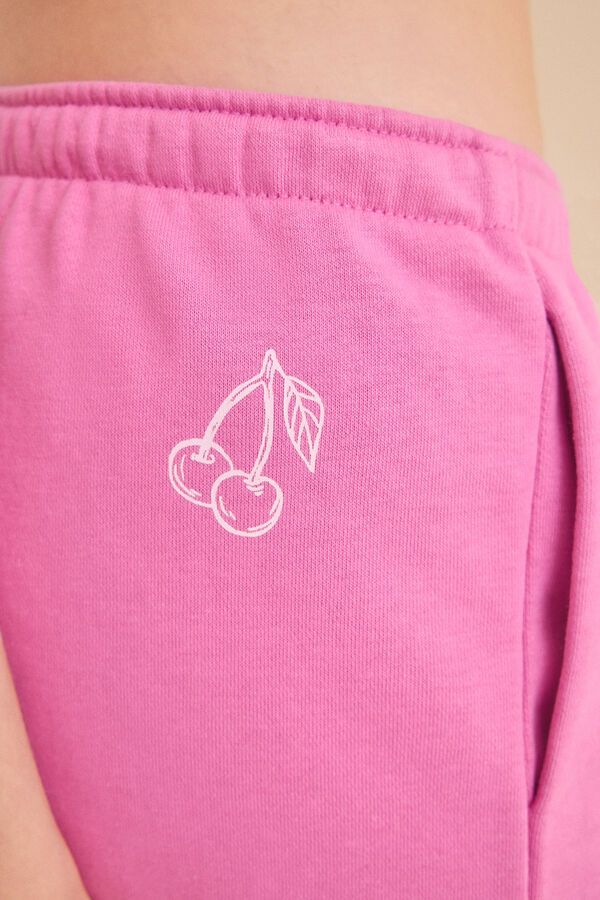 Womensecret Pantalón de felpa rosa rosa