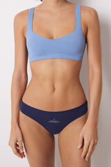 Womensecret Braga brasileña algodón azul mensaje azul