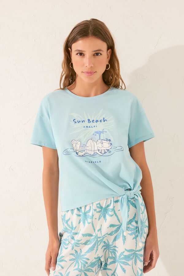 Womensecret Pijama larga verde Garfield verde