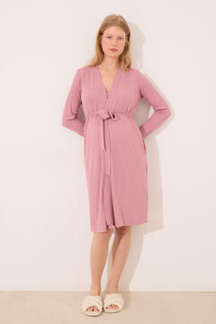 Womensecret Bata midi de punto " premamá " en color rosa rosa