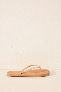 Womensecret Chanclas esparto punta cuadrada café