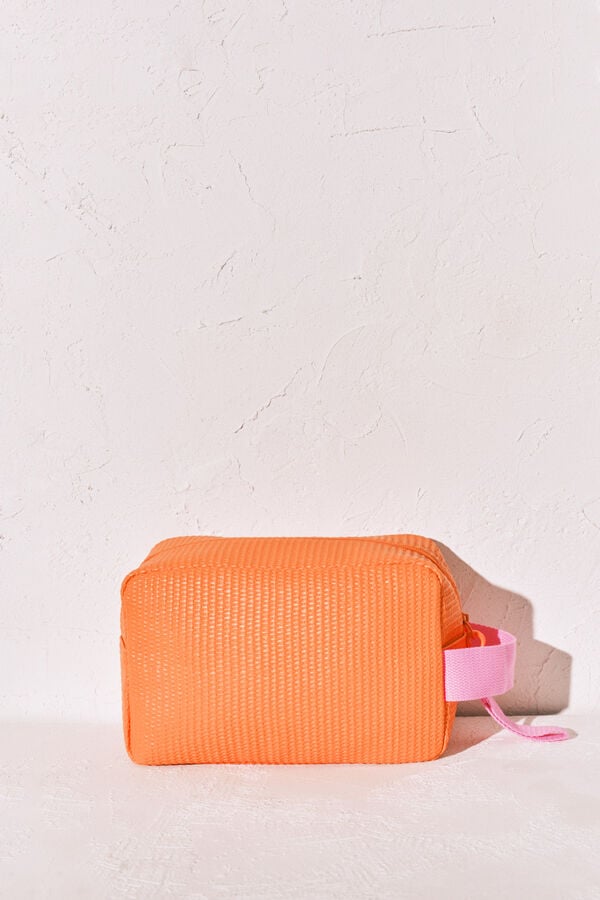 Women'secret Neceser engomado textura rafia azul naranja