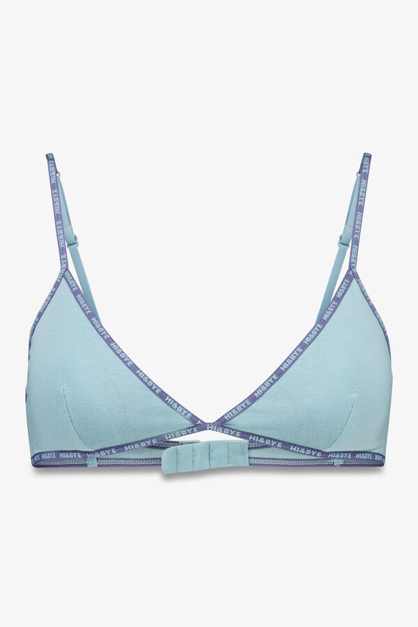 HI&BYE Brasier triangular de algodón con copas extraíbles turquesa verde
