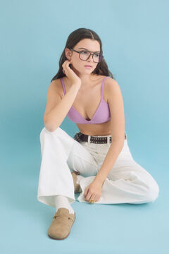 Womensecret Sujetador triangular relleno fijo lila morado/lila