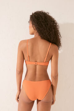 Womensecret Panty de bikini clásica fruncida en color naranja naranja