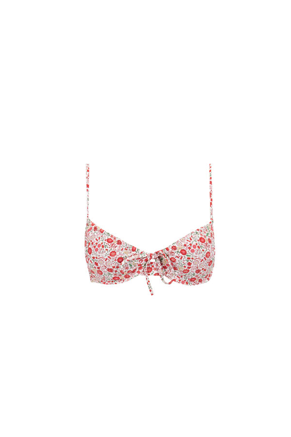 Womensecret Top de bikini mini con aro y estampado floral rojo estampado