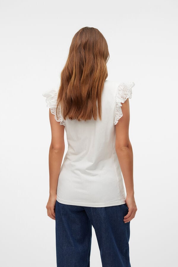 Mamalicious Top de escote cruzado premamá y lactancia blanco