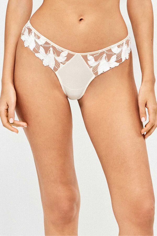 Gisela Panty tanga de novia marfil