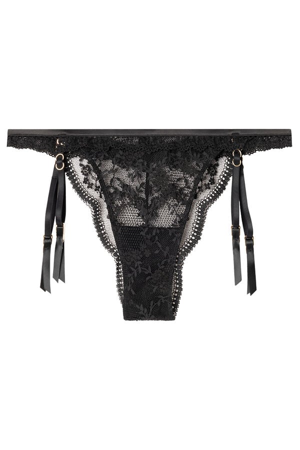 Womensecret Panty brasileño liguero negro negro