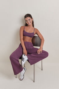 HI&BYE Top brasier de algodón burdeos con copas extraíbles