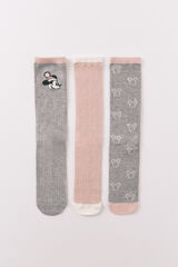 Women'secret Pack de 3 calcetines largos de algodón de Minnie  estampado