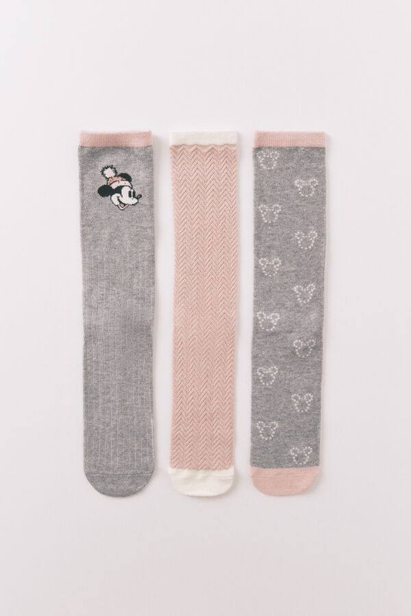 Women'secret Pack de 3 calcetines largos de algodón de Minnie  estampado