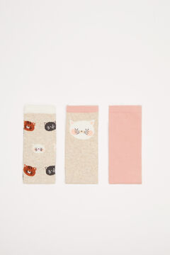 Womensecret Pack 3 calcetines algodón gatos estampado