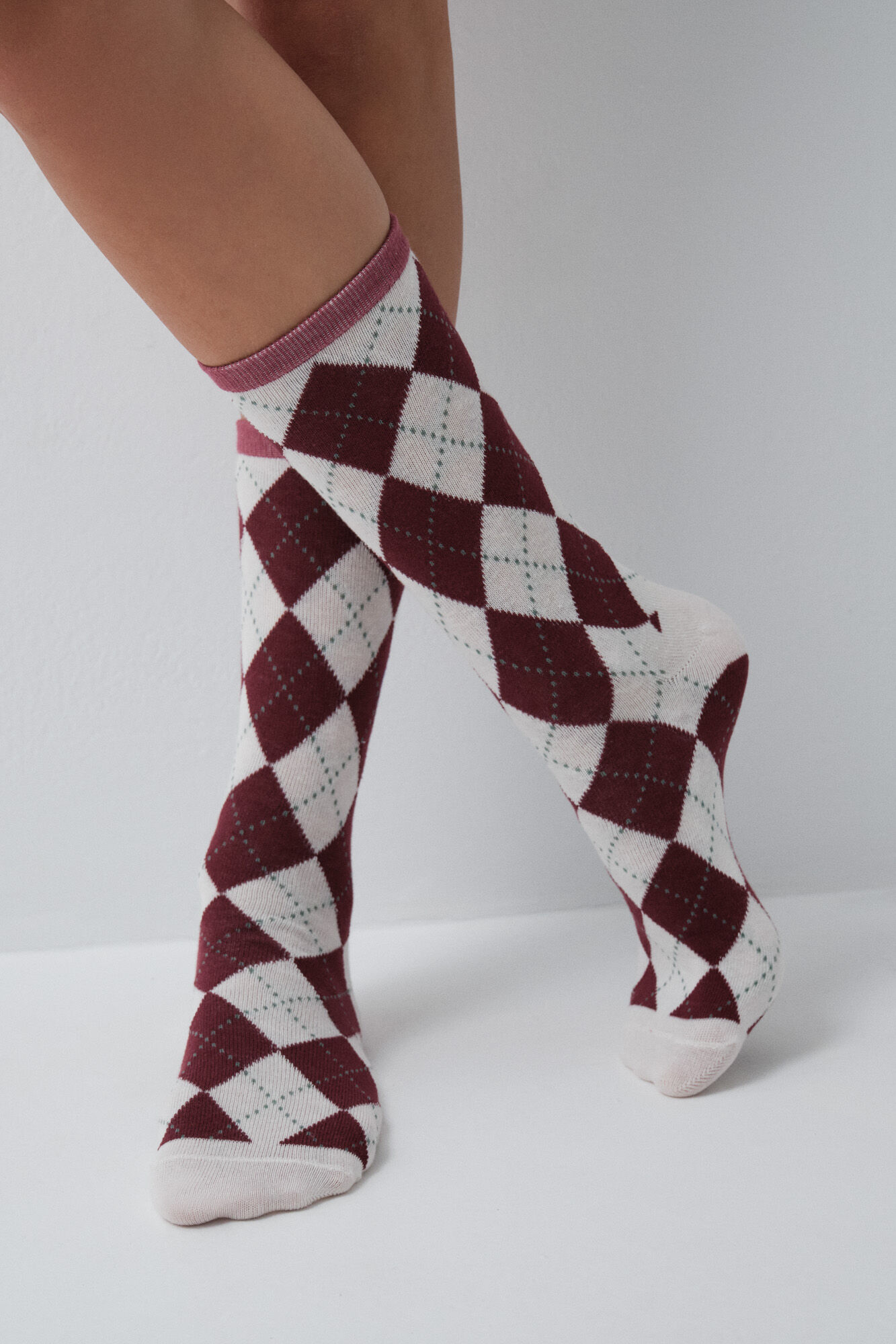 Women'secret Pack 3 calcetines largos estampado de rombos