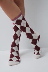 Women'secret Pack 3 calcetines largos estampado de rombos estampado