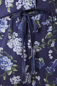 Womensecret Pijama camisera 100% algodón azul flores estampado