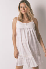 Women'secret Camis&oacute;n midi "maternity" de algod&oacute;n a cuadros lila morado/lila