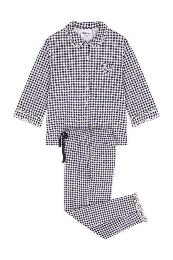Women'secret Pijama camisera largo 100% cuadros vichy  azul