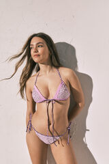 Women'secret Panty de bikini cl&aacute;sica de tiras estampado a cuadros estampado