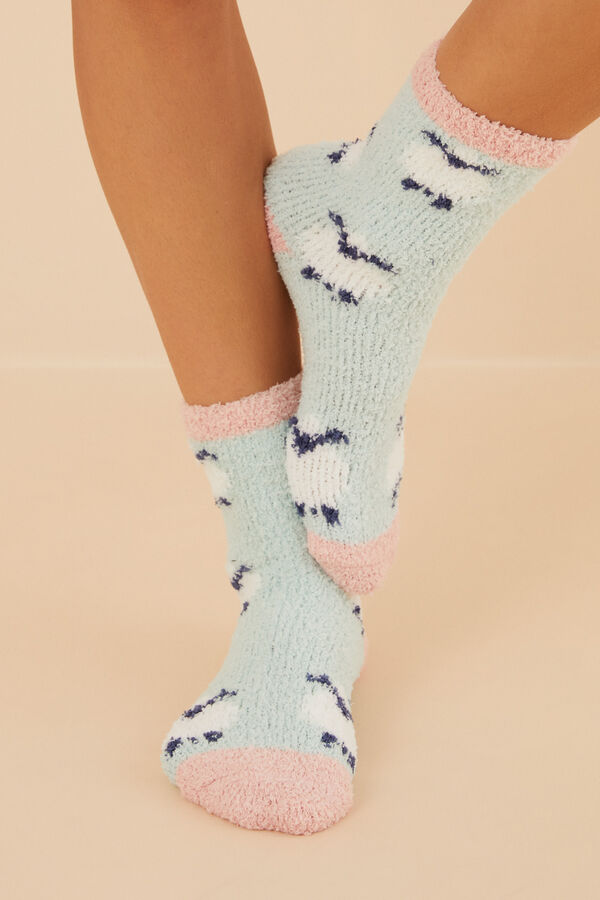 Womensecret Calcetines pelo oveja azul azul