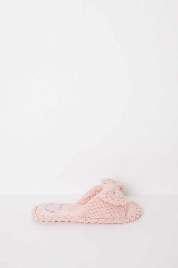 Womensecret Pantuflas casa lazo Smiley rosa